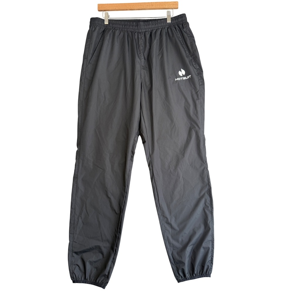 Hotsuit Sauna Pants Mens XL Black Silver Lined Sweat Track Training Joggers